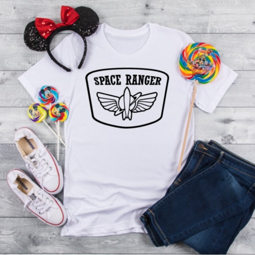 Women’s Size M | Disney’s Toy Story “Space Ranger” Logo T-Shirt, Ironed on Logo